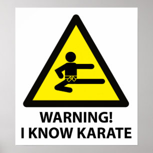 Warning Karate Poster