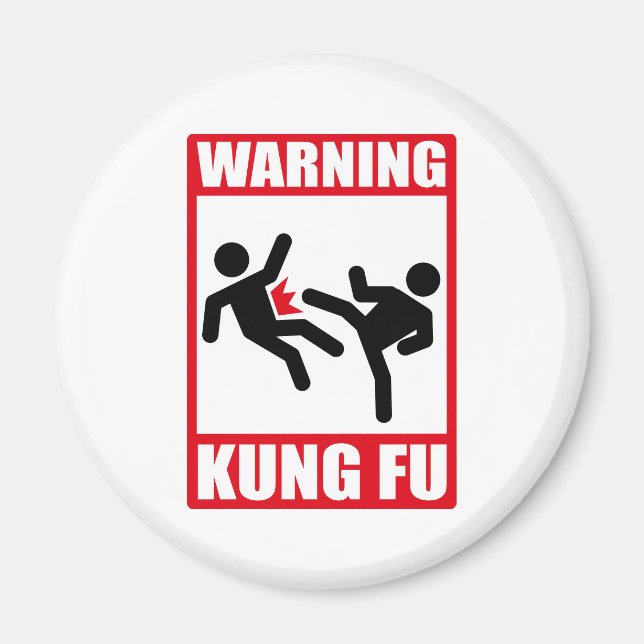 warning kung fu magnet (Front)