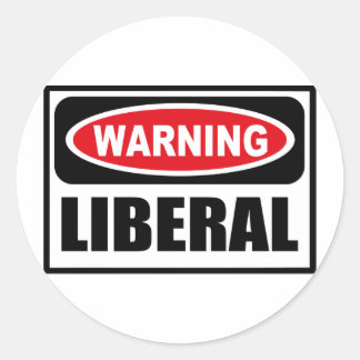 Warning LIBERAL Sticker