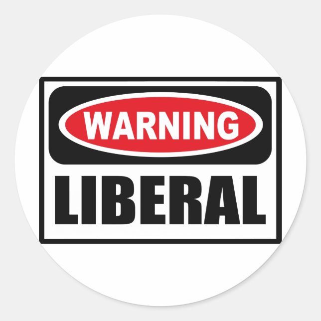 Warning LIBERAL Sticker (Front)