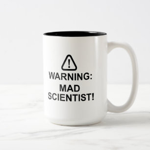 Warning Mad Scientist Two-Tone Coffee Mug