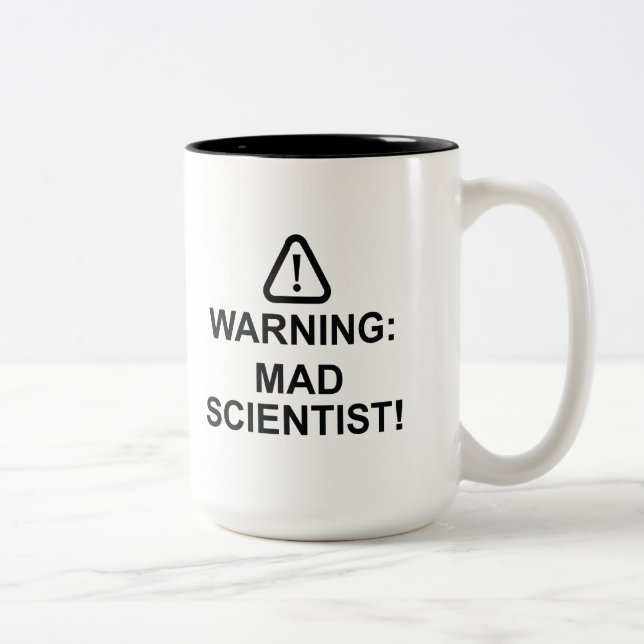 Warning Mad Scientist Two-Tone Coffee Mug (Right)
