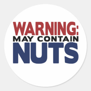 WARNING: MAY CONTAIN NUTS Sticker