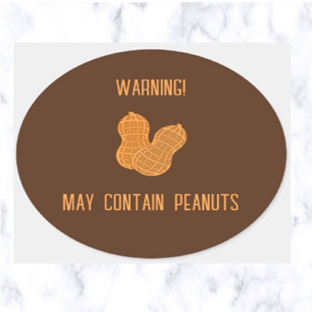 Warning May Contain Peanuts Classic Round Sticker (Creator Uploaded)