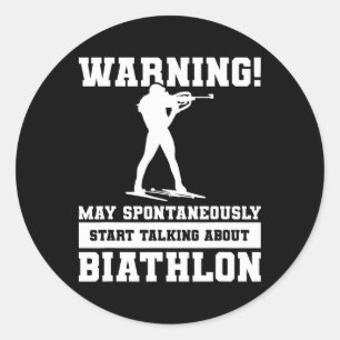 Warning May Spontaneously Start Talking About Biat Classic Round Sticker