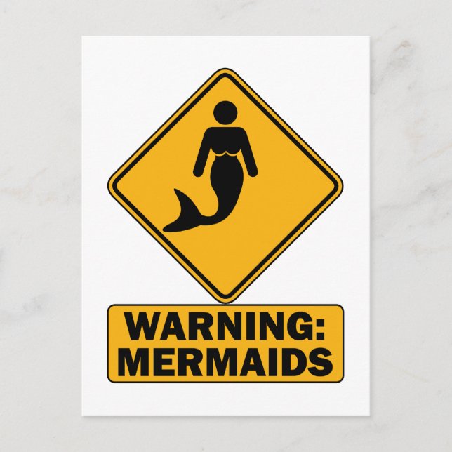 Warning: Mermaids Postcard (Front)