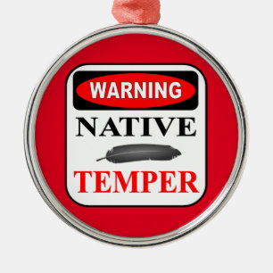 WARNING METAL TREE DECORATION