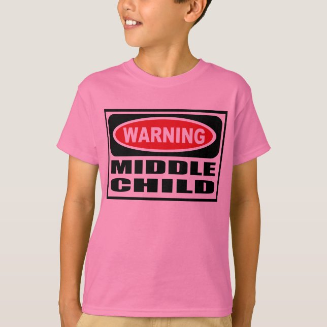 Warning MIDDLE CHILD Kid's T-Shirt (Front)