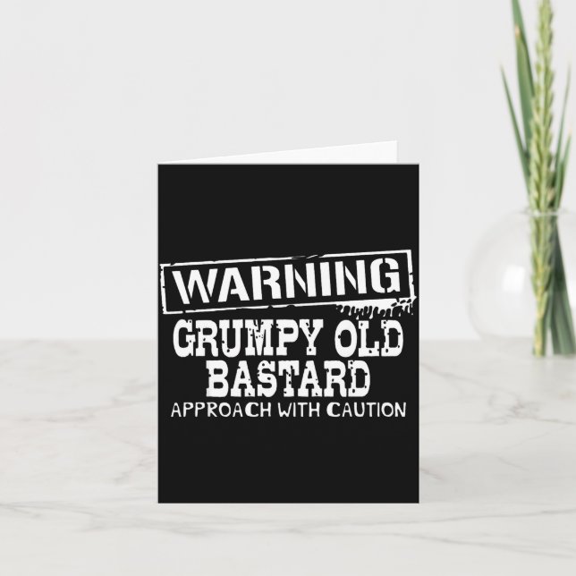 Warning Mpy Old Approach With Caution Funny  Card (Front)