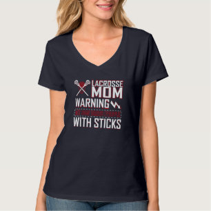 Warning My Son Beats People With Sticks Lacrosse M T-Shirt