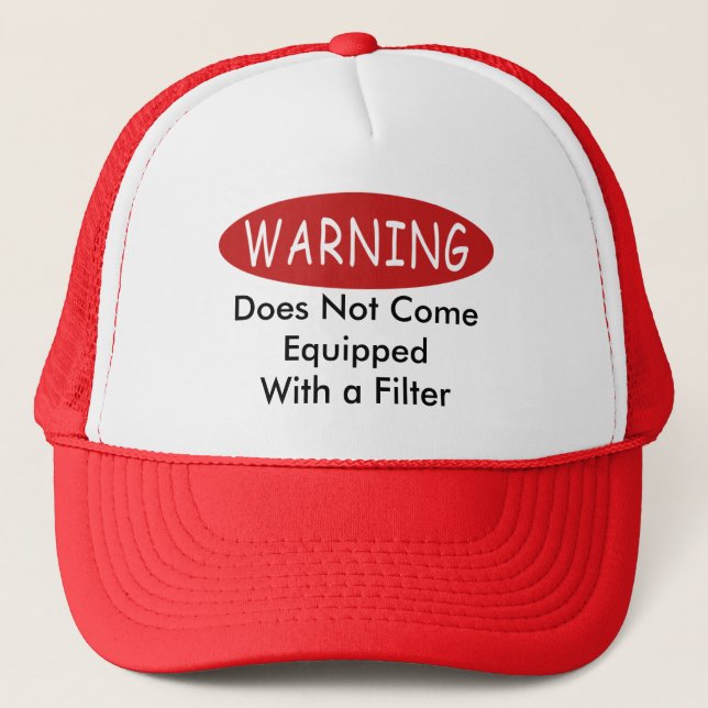 Warning No Filter Hat (Front)