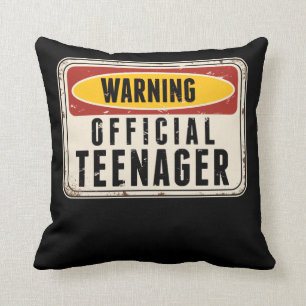 Warning Official Teenager Boys Girls 13th Birthday Cushion