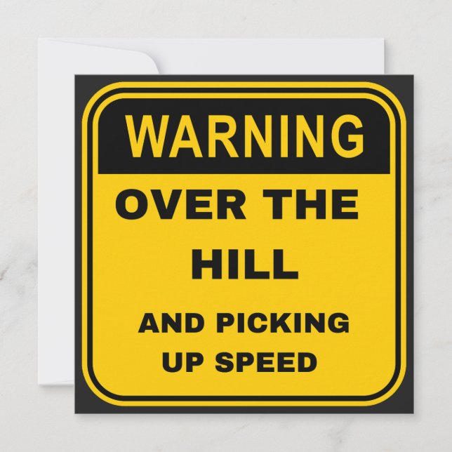 Warning over the Hill & picking up speed Card (Front)