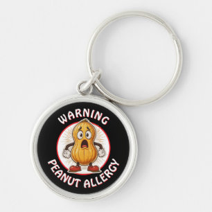 Warning Peanut Allergy Alert Key Ring