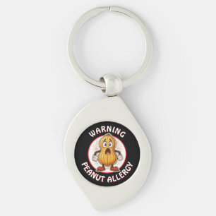 Warning Peanut Allergy Alert   Key Ring