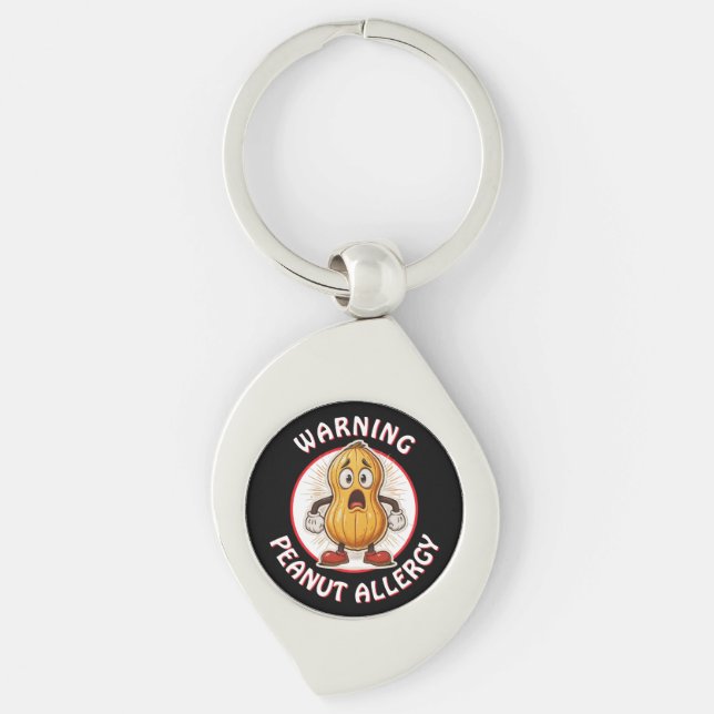 Warning Peanut Allergy Alert   Key Ring (Front)