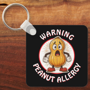 Warning Peanut Allergy Alert   Key Ring