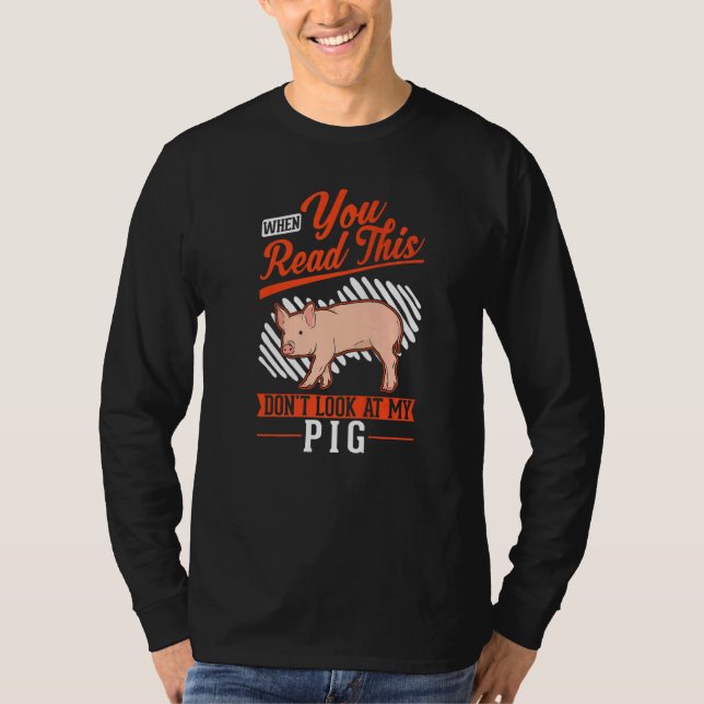 Warning Piggy Farmer Pig   T-Shirt (Front)