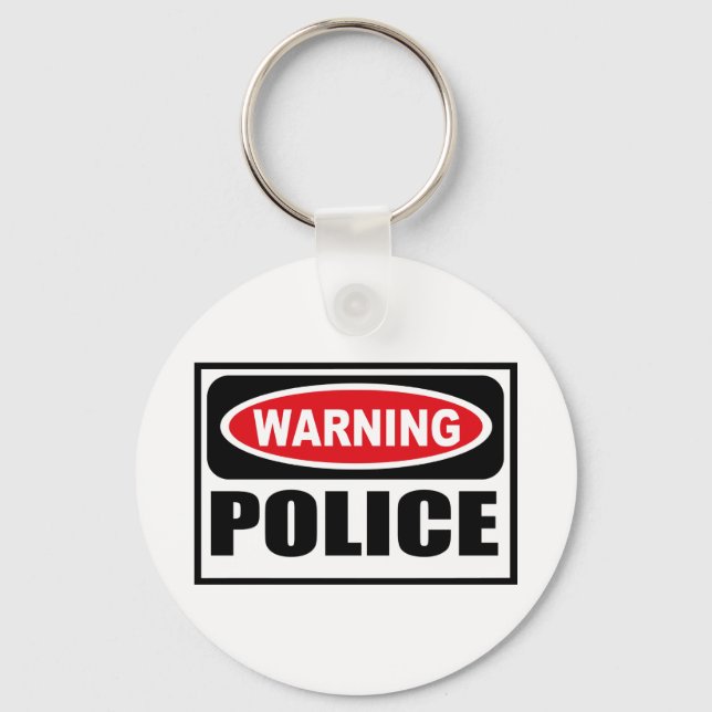 Warning POLICE Key Chain (Front)