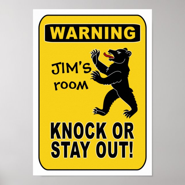 Warning poster - customise! (Front)