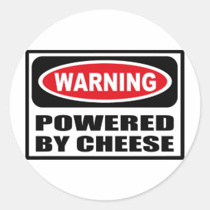 Warning POWERED BY CHEESE Sticker