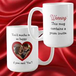 Warning Prom Invite Promposal Photo Coffee Pun Mug