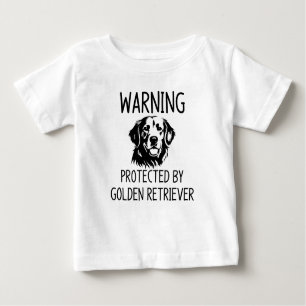 Warning protected by golden retriever baby T-Shirt
