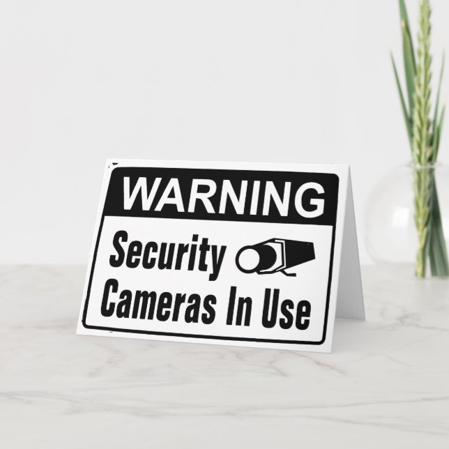 Warning Security Camera In Use Greeting Cards (Front)