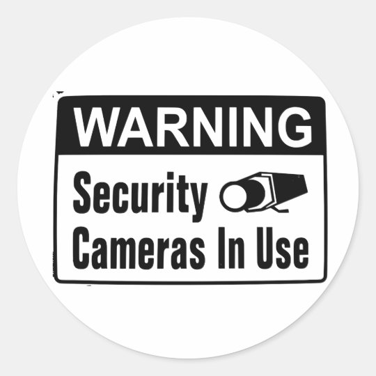 Warning Security Camera In Use Stickers Zazzle.co.nz