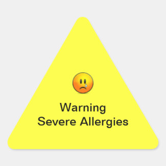 Warning Severe Allergies Triangle Sticker
