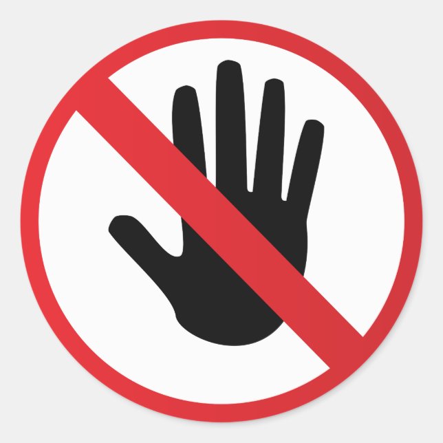 Warning sign classic round sticker (Front)