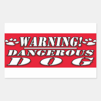 Warning Sign | Dangerous  Dog Rectangular Sticker