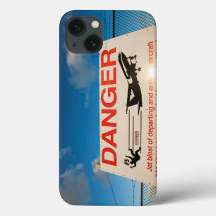 Warning sign near St. Maarten Airport, iPhone 13 Case