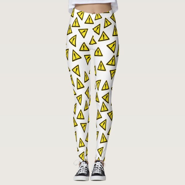 Warning Sign Pattern  Leggings (Front)