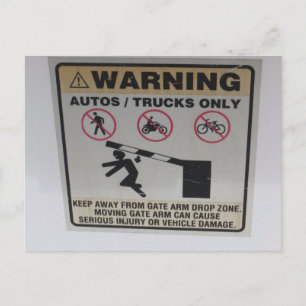 Warning Sign Postcard