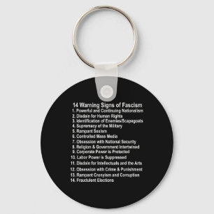 Warning Signs Of Fascism Anti Trump Resist Fascist Key Ring