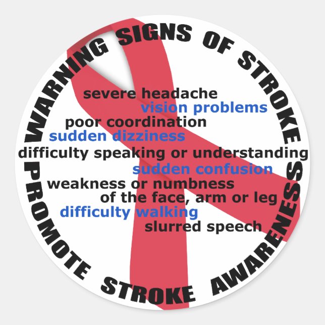 Warning Signs of Stroke Stickers (Front)
