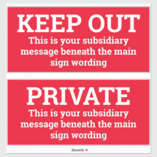 Warning Signs - Two Signs as Stickers