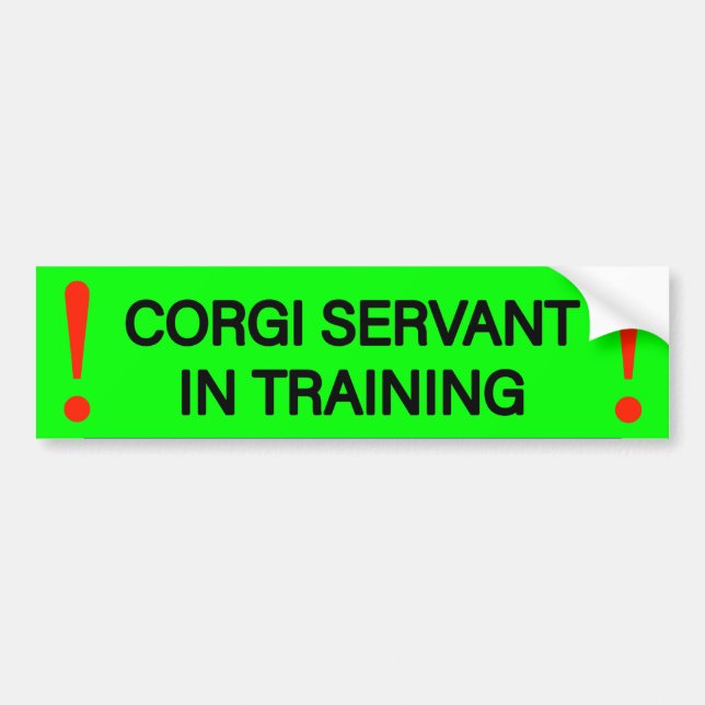 Warning sticker Corgi servant (Front)