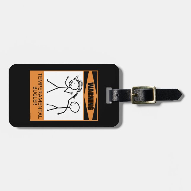 Warning! Temperamental Bugler Luggage Tag (Front Horizontal)