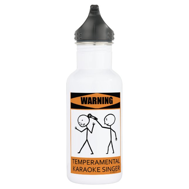 Warning! Temperamental Karaoke Singer 532 Ml Water Bottle (Right)