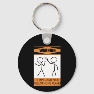 Warning Temperamental Mellophone Player Key Ring