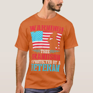 Warning This Grandson Is Protected By Veteran Gran T-Shirt