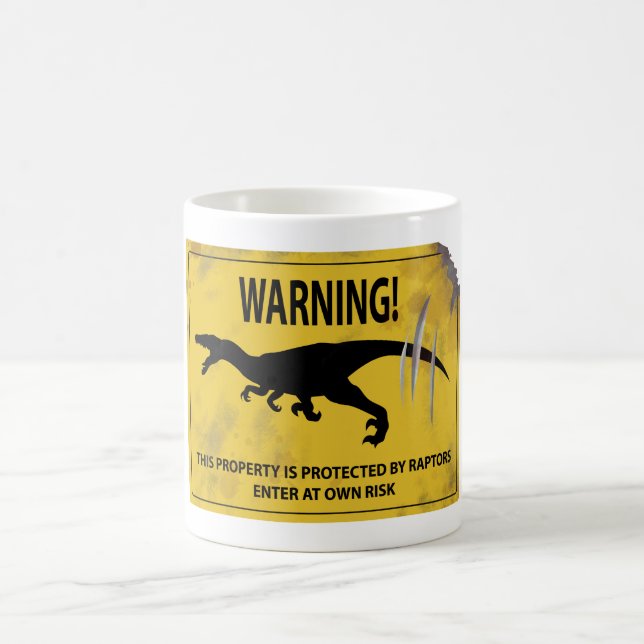 Warning! This Property is Protected by Raptors Coffee Mug (Center)