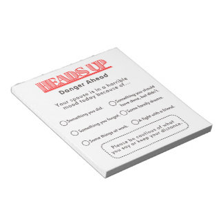 Warning To Spouse Notepad