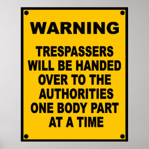 Warning Trespassers Poster