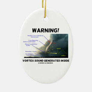 Warning! Vortex Sound Generated Inside (Tornado) Ceramic Tree Decoration