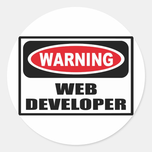 Warning WEB DEVELOPER Sticker (Front)