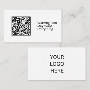Warning: You May Want Everything   Customisable QR Business Card