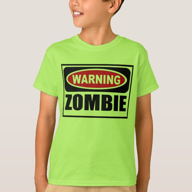 Warning ZOMBIE Kid's T-Shirt (Front)